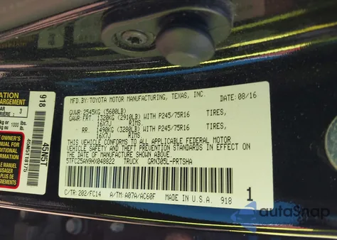 2017 Toyota Tacoma Sr5 V6 z USA, uszkodzony, nr VIN 5TFCZ5AN9HX048822